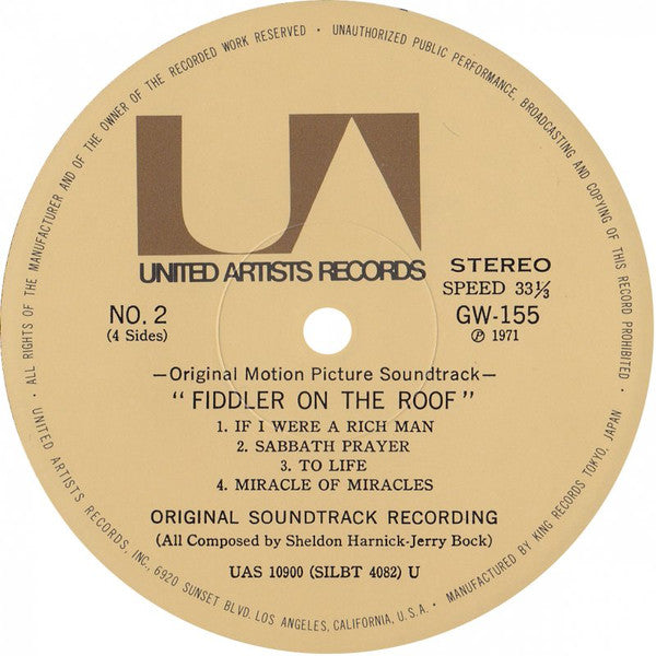 Fiddler On The Roof (Original Motion Picture Soundtrack Recording)