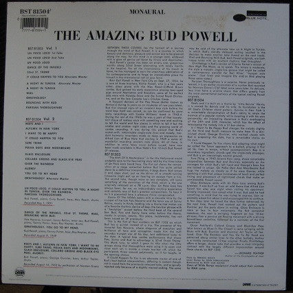 Release: The Amazing Bud Powell, Volume 2-Vinyl-US-1985-BST 81504-1062675