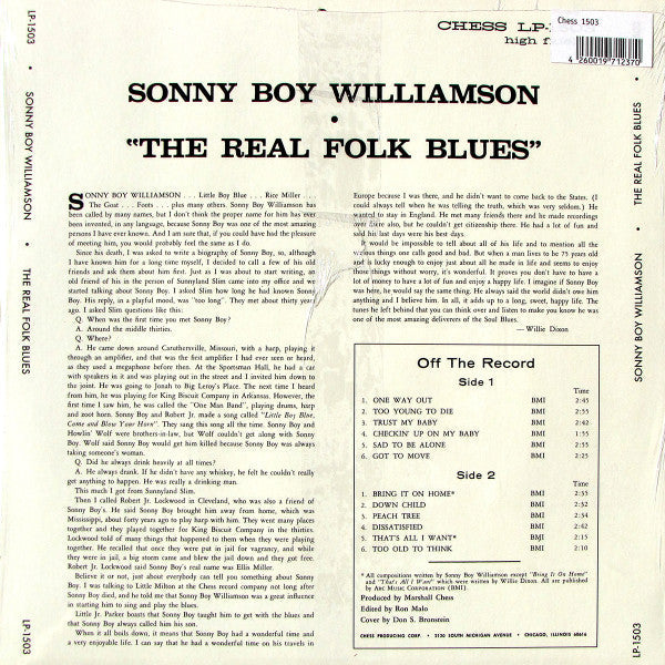Release: The Real Folk Blues-Vinyl-Germany-2005-LP 1503, 1503-3799819