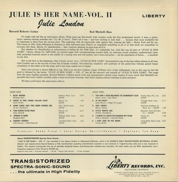 Julie Is Her Name Volume Il