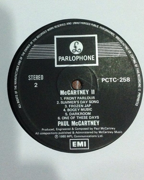 Release: McCartney II-Vinyl-Malaysia-1980-PCTC 258-5454965