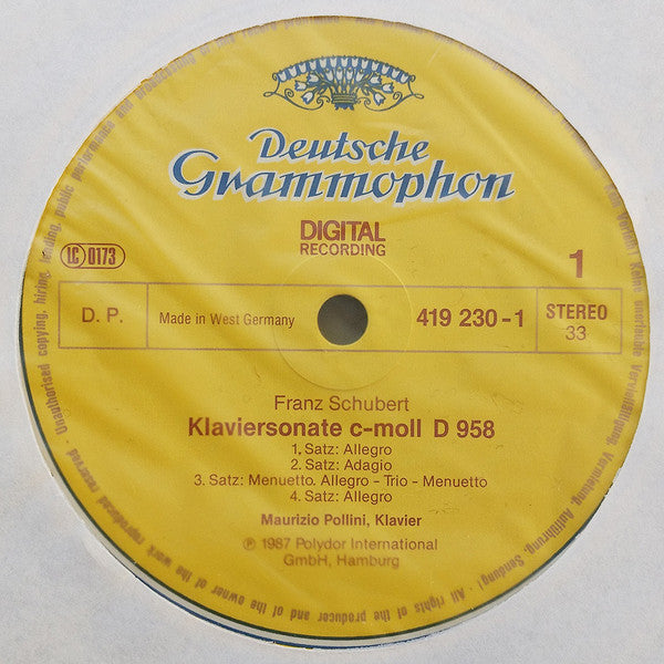 Release: Die Späten Klaviersonaten (D 958 • 959 • 960) • 3 Klavierstücke D 946 • Allegretto D 915-Vinyl-Germany-1987-419 229-1-3465916