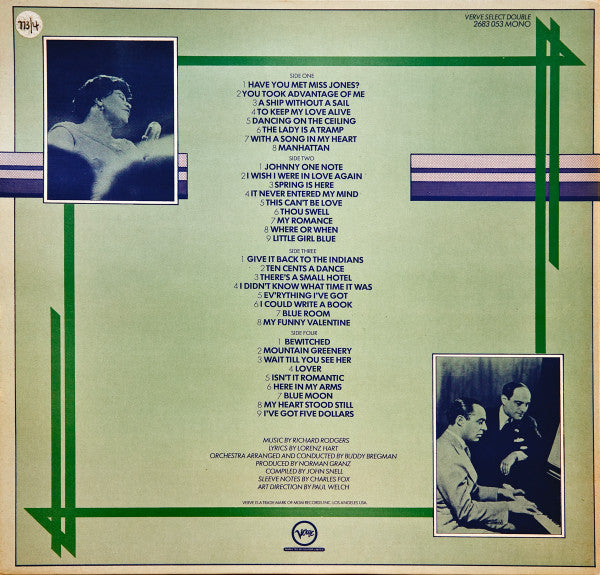 Master Release: Ella Fitzgerald Sings The Rodgers And Hart Song Book by Ella Fitzgerald
