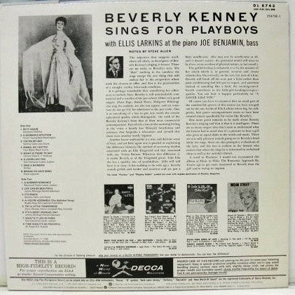 Master Release: Sings For Playboys by Beverly Kenney
