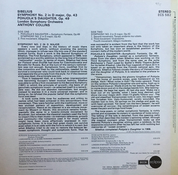 Release: Symphony No. 2 In D Major-Vinyl-UK-1971-ECS 582, ECS 582-1038836