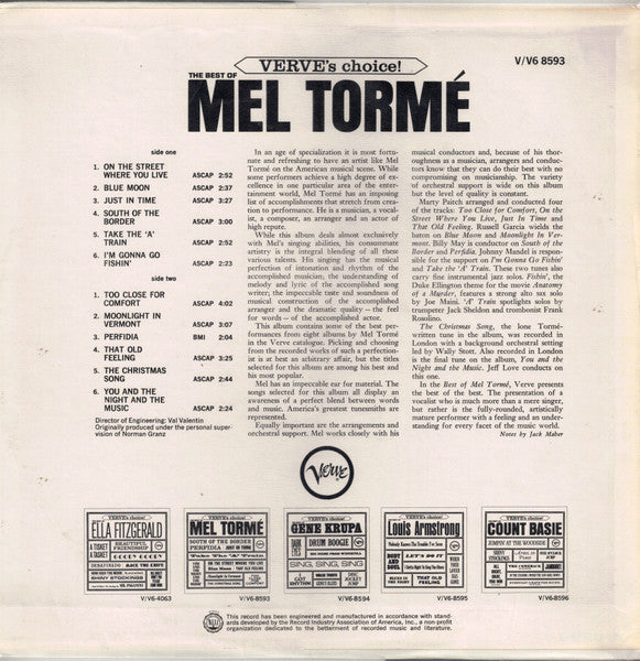 Master Release: The Best Of Mel Tormé by Mel Tormé