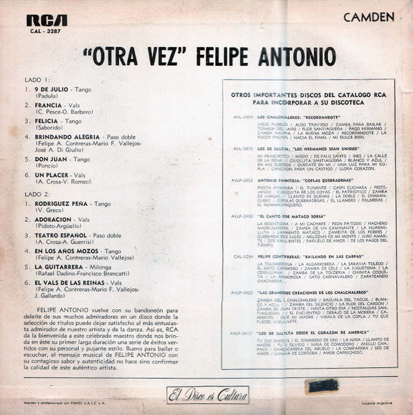Release: Unknown Release-Vinyl-Argentina-None-CAL-3287-6919100