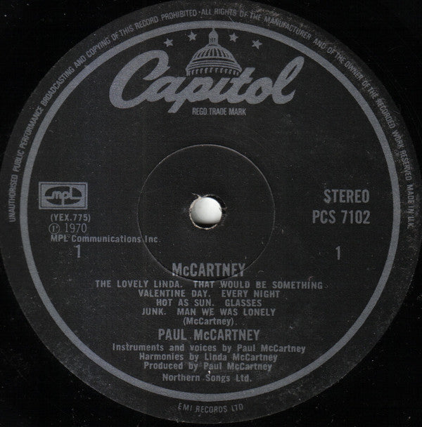 Release: McCartney-Vinyl-UK-1975-PCS 7102, 1E 062 o 04394-3373723