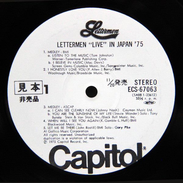 Lettermen “Live" In Japan '75