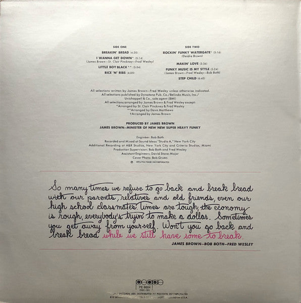 Master Release: Breakin' Bread by Fred & The New J.B.'s