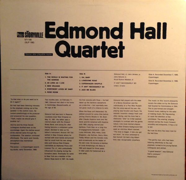Master Release: Edmond Hall Quartet by The Edmond Hall Quartet