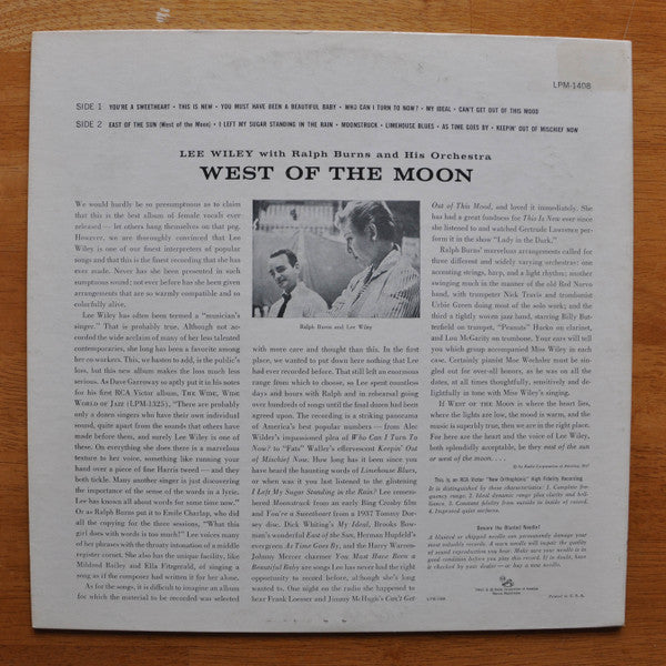 Release: West Of The Moon-Vinyl-US-1957-LPM 1408-4680917