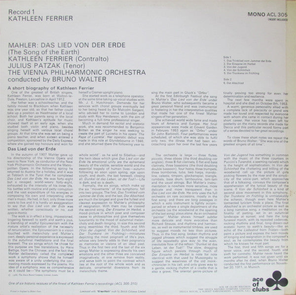 Master Release: Das Lied Von Der Erde (The Song Of The Earth) by Gustav Mahler