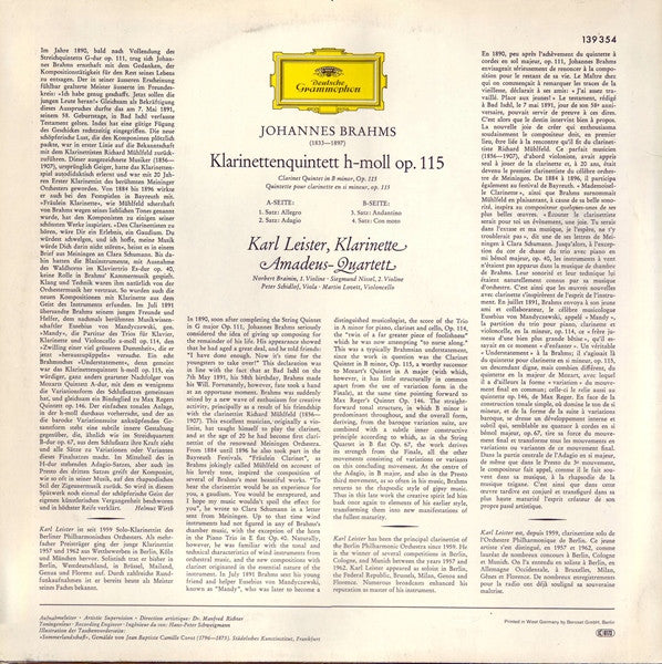 Master Release: Klarinettenquintett H-Moll Op. 115 by Johannes Brahms