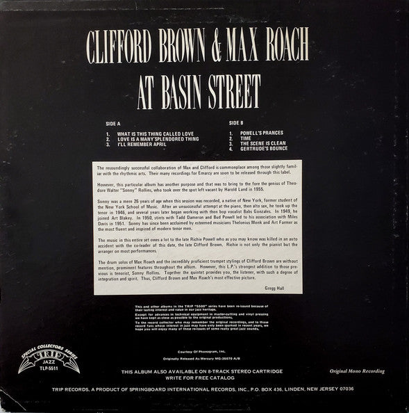 Release: At Basin Street-Vinyl-US-1974-TLP-5511-2161134