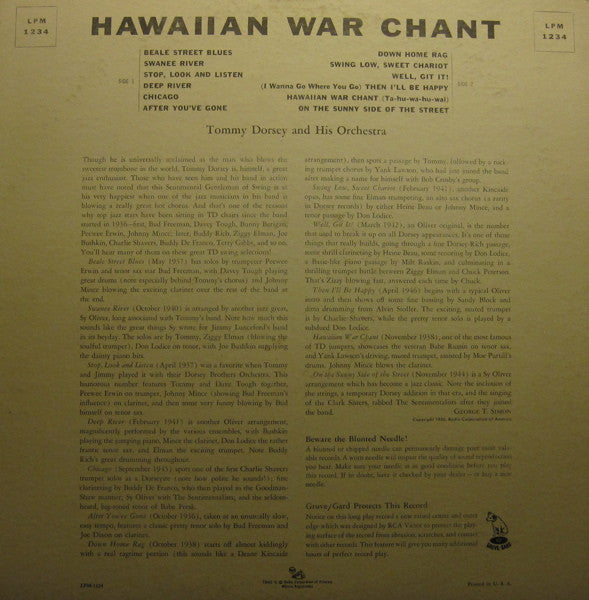 Master Release: Hawaiian War Chant by Tommy Dorsey And His Orchestra