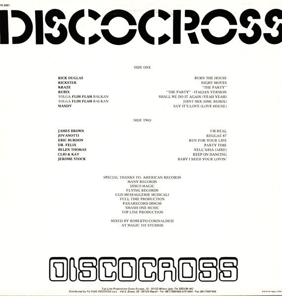 Release: Discocross-Vinyl-Italy-1988-PR 3301-2184096