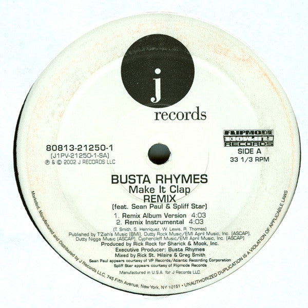 Master Release: Make It Clap by Busta Rhymes