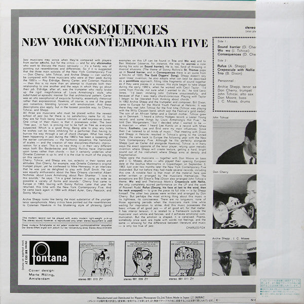 Master Release: Consequences by The New York Contemporary Five