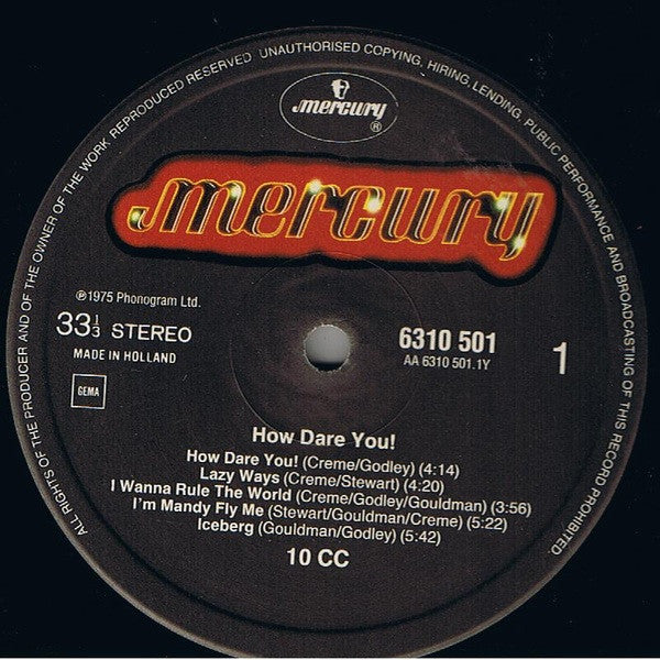 Release: How Dare You!-Vinyl-Germany-None-6310 501-1662822