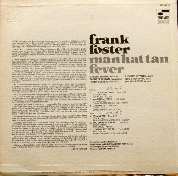 Master Release: Manhattan Fever by Frank Foster