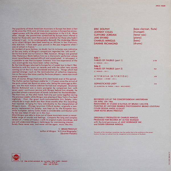 Master Release: Concertgebouw Amsterdam Volume 2 by Charles Mingus Sextet