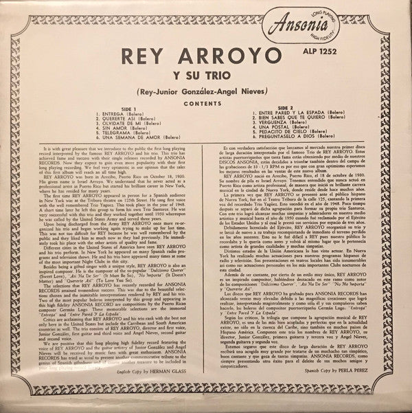 Master Release: Rey Arroyo Y Su Trio by Rey Arroyo Y Su Trio