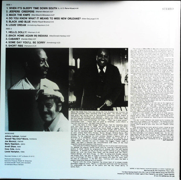 Release: Lionel Hampton Presents: Cozy Cole And Marty Napoleon-Vinyl-Japan-1983-RJL-2649-12885453
