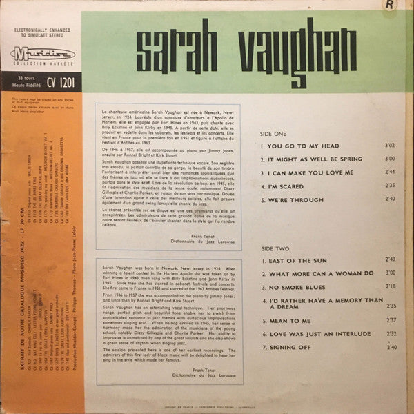 Release: Singing  Sweet And Sultry-Vinyl-France-None-30 CV 1201-18963901