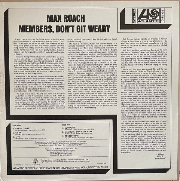Master Release: Members, Don't Git Weary by Max Roach