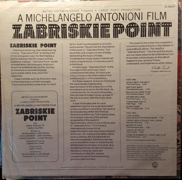 Master Release: Zabriskie Point (Original Motion Picture Soundtrack) by Various