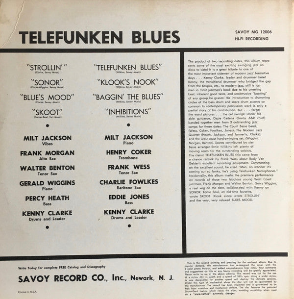 Release: Kenny Clarke-Vinyl-US-None-MG 12006-13550433
