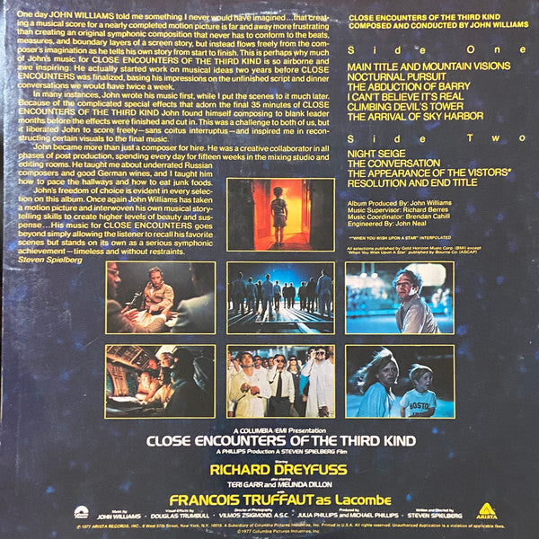 Release: Close Encounters Of The Third Kind (Original Motion Picture Soundtrack)-Vinyl, Vinyl-US-1977-AL 9500, AS 9500-15882611