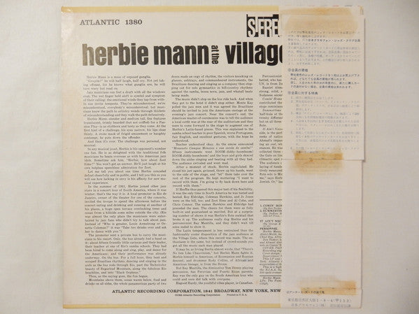 Release: Herbie Mann At The Village Gate-Vinyl-US-None-SD-1380-20831095
