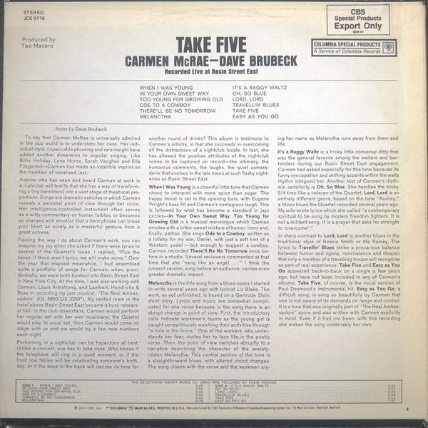 Take Five (Recorded Live At Basin Street East)