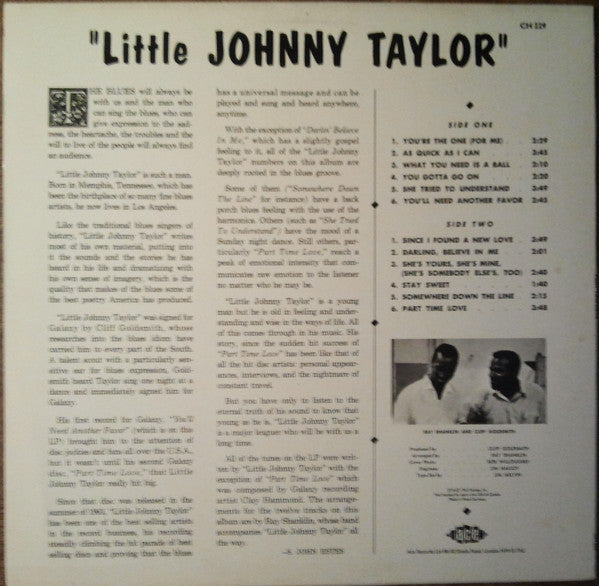 Release: Little Johnny Taylor-Vinyl-UK-1987-CH 229-10037896