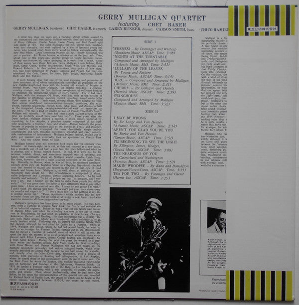 Release: Gerry Mulligan Quartet-Vinyl-Japan-1974-LLR-88026-11261743