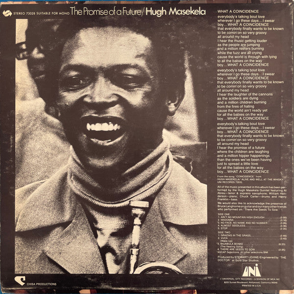 Master Release: The Promise Of A Future by Hugh Masekela