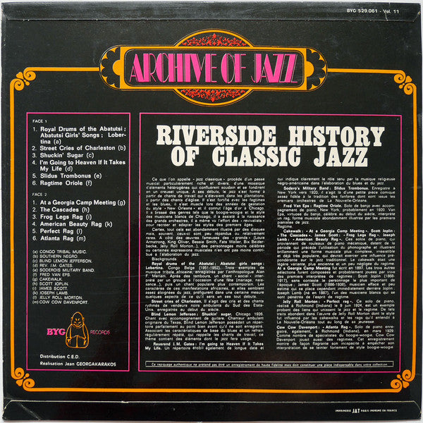 Release: The Riverside History Of Classic Jazz, Volumes 1 & 2-Vinyl-France-None-529 061-19928359