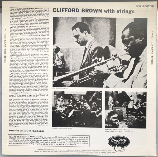 Release: Clifford Brown With Strings-Vinyl-Japan-None-EVER-1009 (M)-18215680