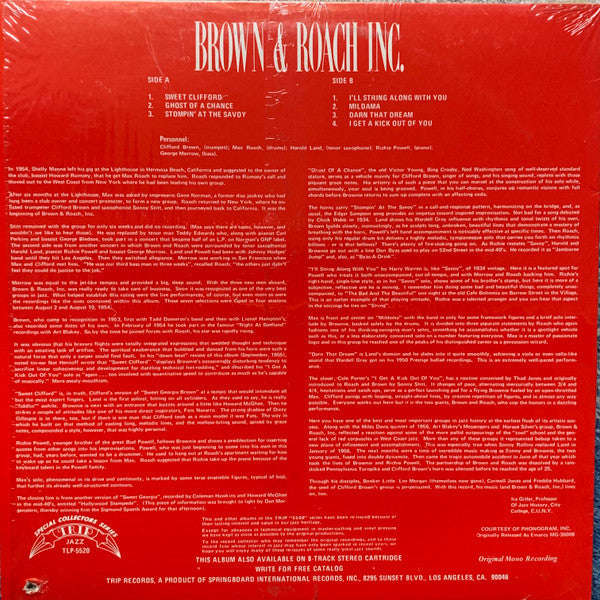 Release: Brown And Roach Incorporated-Vinyl-US-1976-TLP-5520-29921989