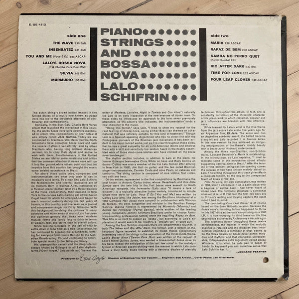 Master Release: Piano, Strings And Bossa Nova by Lalo Schifrin