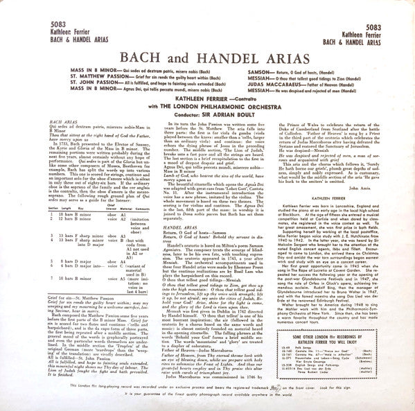 Master Release: A Recital Of Bach And Handel Arias by Kathleen Ferrier