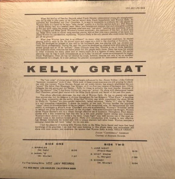 Release: Kelley Great-Vinyl-US-1964-VJLP-3004, LPS 3004-14924106
