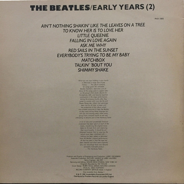 Release: Early Years (2)-Vinyl-UK-1981-PHX 1005-31276220