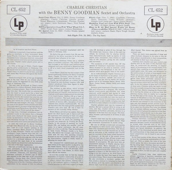 Release: With The Benny Goodman Sextet And Orchestra-Vinyl-US-None-CL 652-13454654