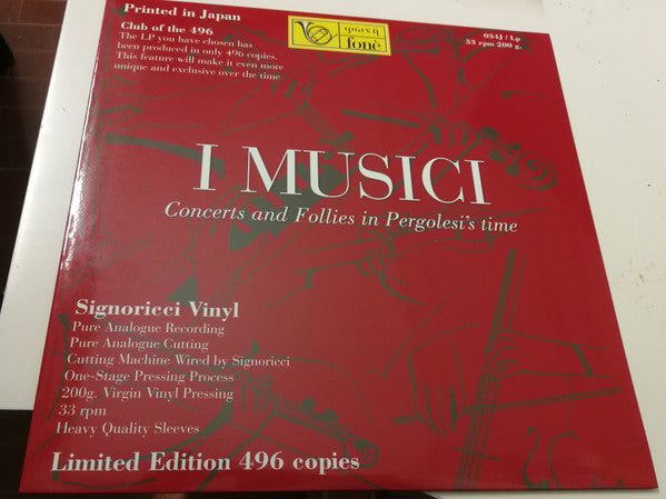 Release: Concerts And Follies In Pergolesi's Time-Vinyl-Japan-2010-034J/Lp-12216258