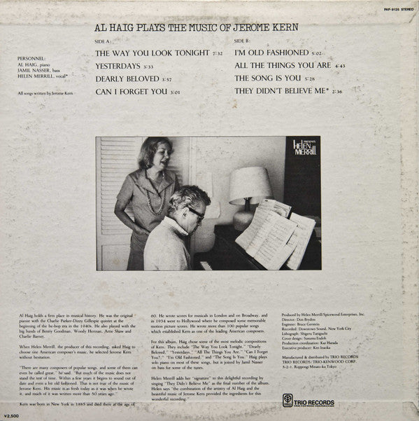 Al Haig Plays The Music Of Jerome Kern