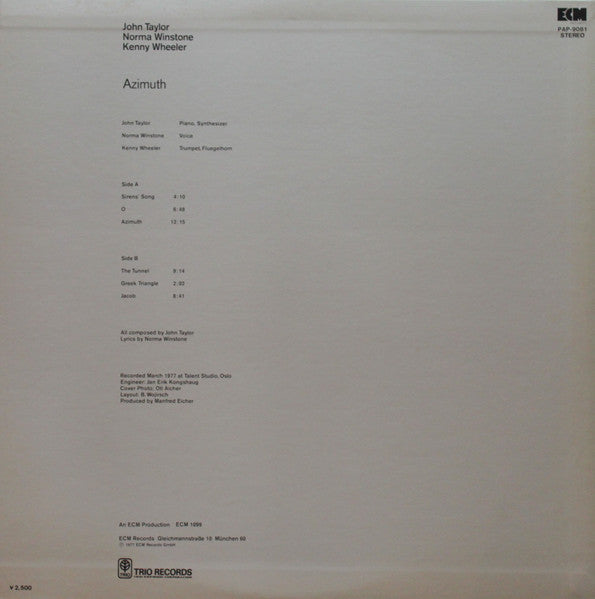 Release: Azimuth-Vinyl-Japan-1977-PAP-9081-14791311