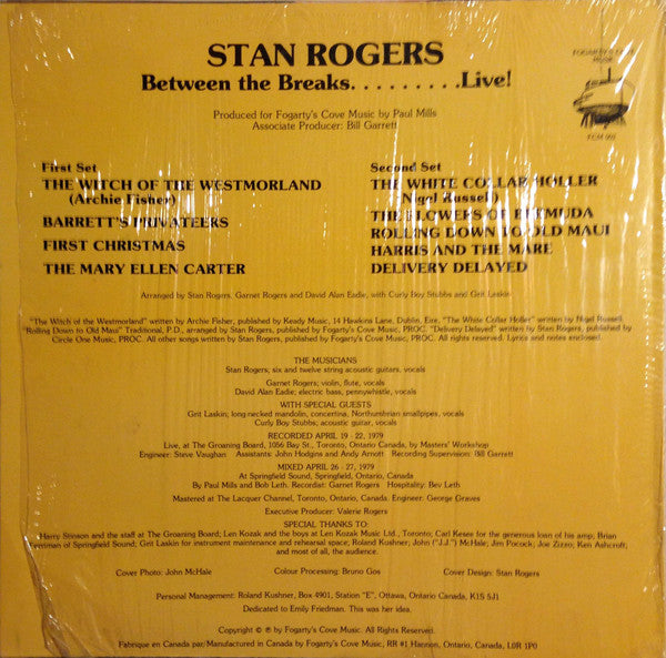 Master Release: Between The Breaks ........ Live! by Stan Rogers